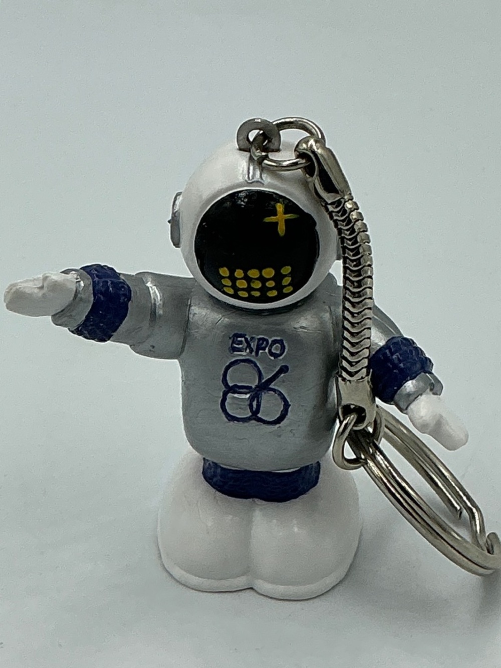 Vintage Expo 86 Vancouver World's Fair Expo Ernie Mascot Figure Keychain